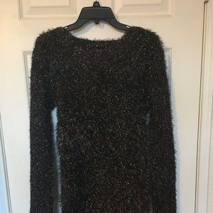 NWT Brave Soul Black Sweater with Rainbow Pieces